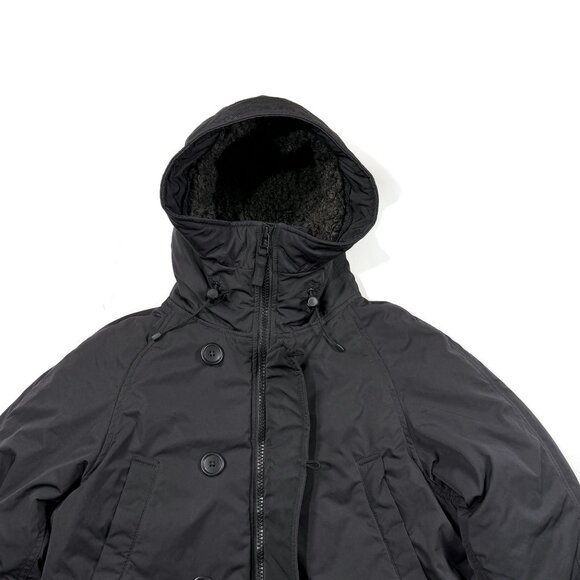 Uniqlo‎ Down Jacket Black Womens Sz 4 Fleece Lined Hood Winter Coat Parka - Picture 7 of 12